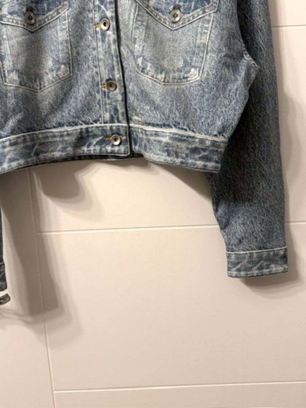 Rag and Bone Miramar Cropped Denim Print Jacket Size Medium - Picture 5 of 16